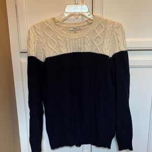 Madewell Navy and Cream Knit Sweater